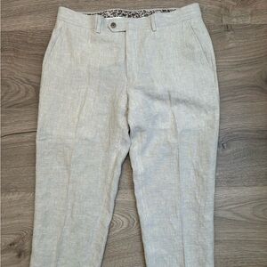 Bar III Men's Slim Fit Tan Linen Suit Pants 34x30